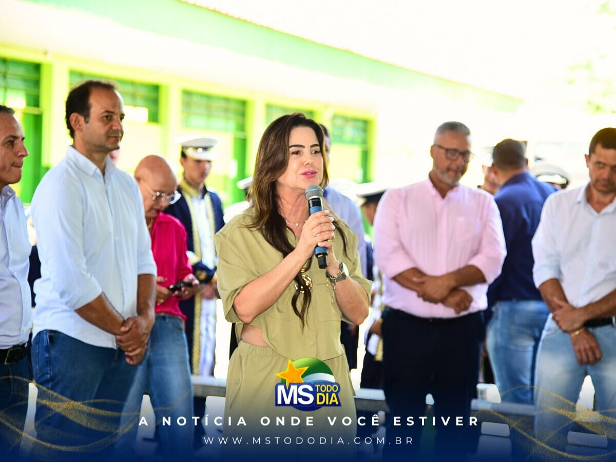 Imagem de compartilhamento para o artigo Deputada Mara Caseiro destaca investimento em Educação durante entrega de obras, em Figueirão da MS Todo dia